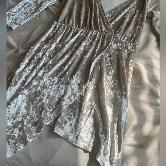 FASHION NOVA Champagne Velvet Mini Dress - Picture 3 of 3